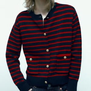 Zara Striped Knit Cardigan (S)